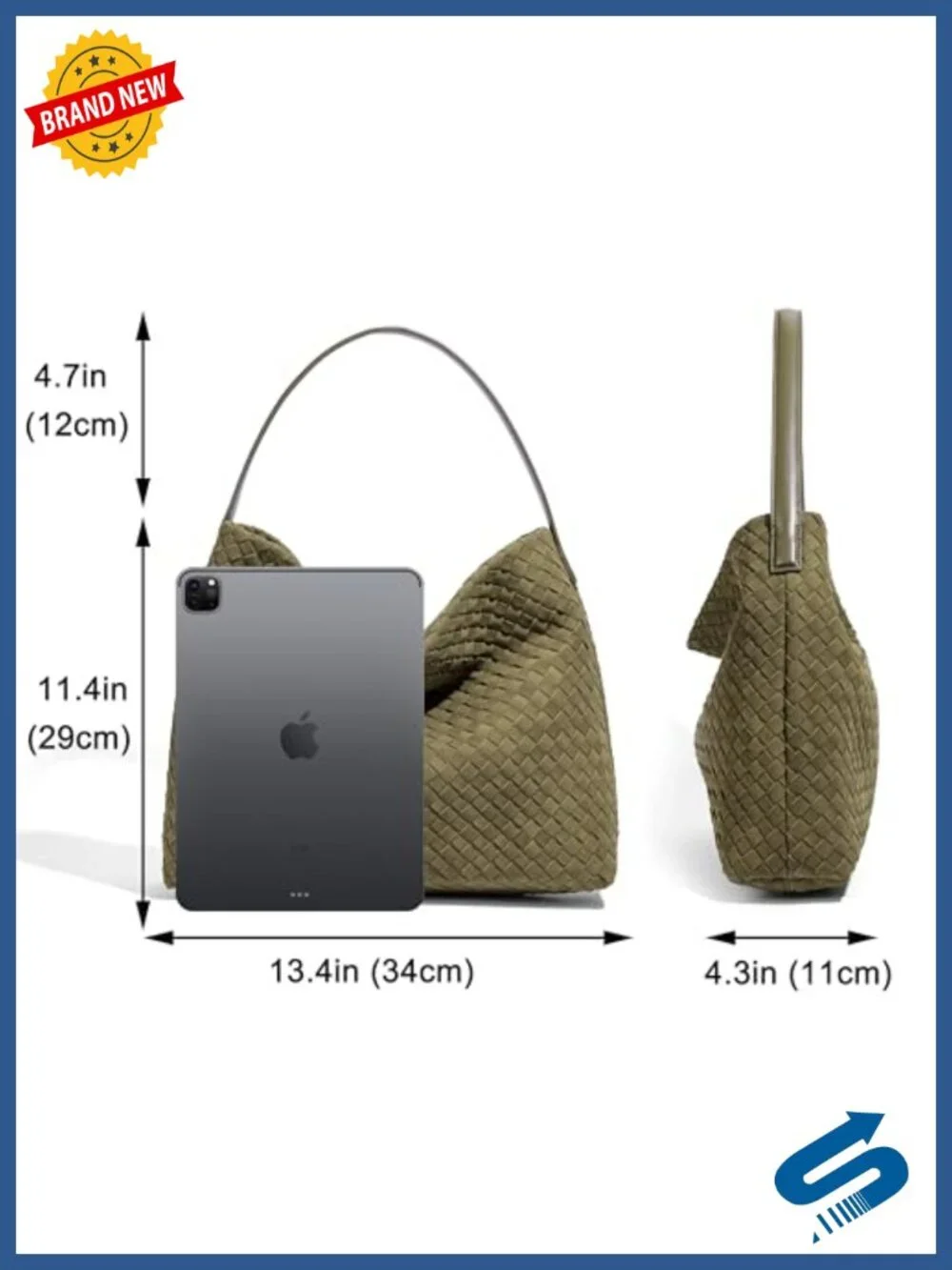 Suede Tote Bag Woven Hobo Handbag Slouchy Shoulder Purse Crossbody